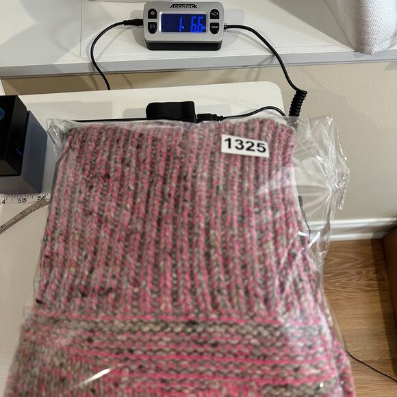 Phillip Lim Sweater Small Pink, Grey, Silver Mock Neck Cropped Ribbed Cozy! - Picture 13 of 13